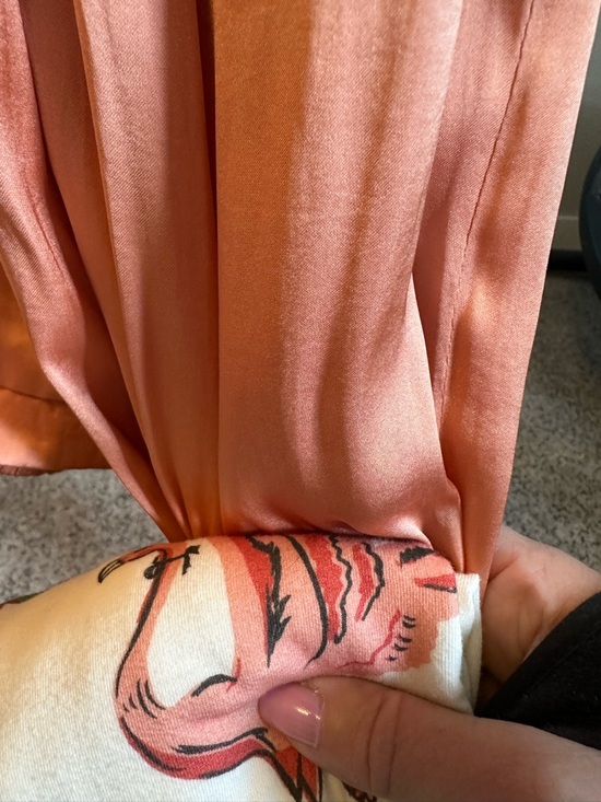 Women's Wide Leg Satin Pants - Peach Sincerely Jules Sz: L  Palazzo  pants. - Picture 3 of 7